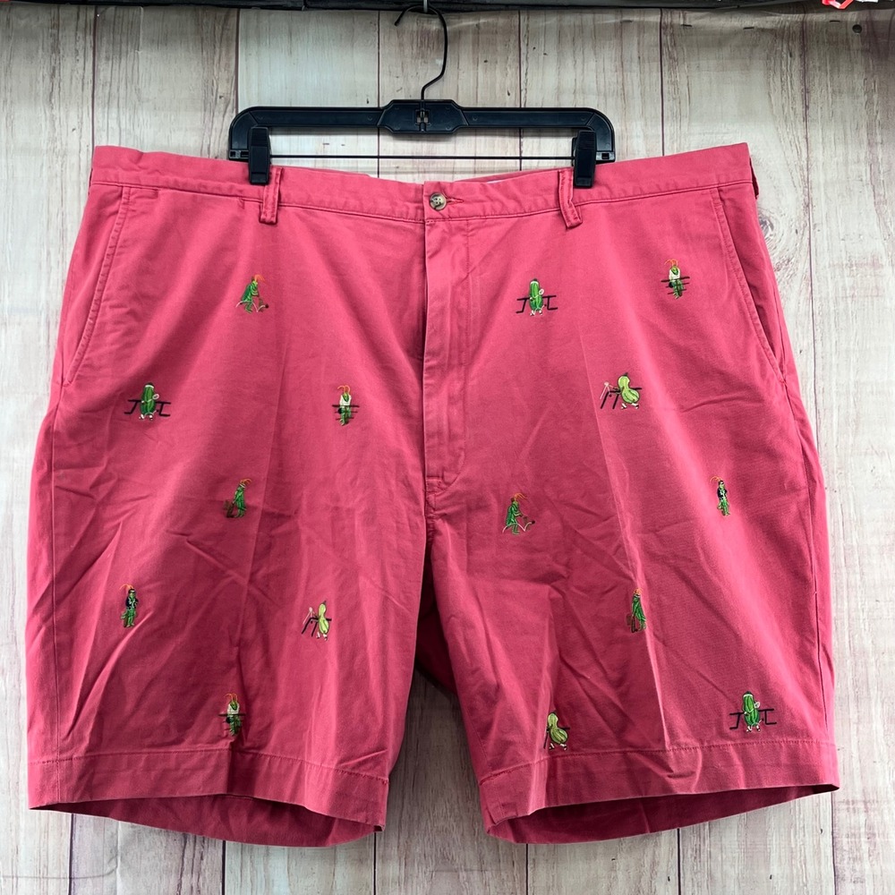 Polo Ralph Lauren Sz 48 Pink Pickle Embroidered Stretch Chino Twill Shorts Pants